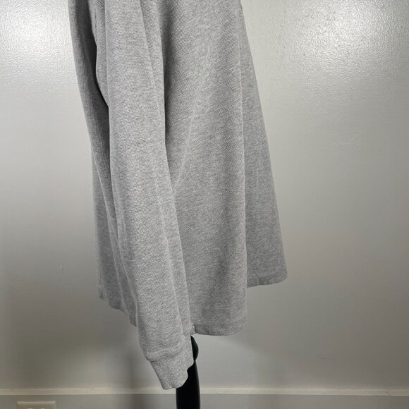 L.L. Bean Thermal Shirt Men's LT Gray Waffle Knit Traditional Fit Henley Neck - Picture 14 of 15